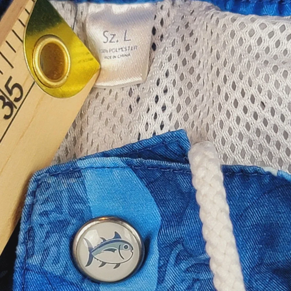 Southern Tide Skipjack Water Shorts‎ Mens Large Blue Sea Life Turtle Swim Trunks